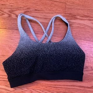 lululemon black and white speckled sports bra